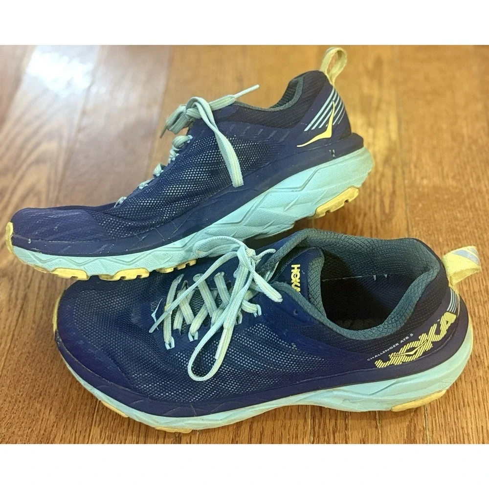 Hoka One One Challenger ATR 5 Womens 9 US Shoes Running Sneaker Blue Lace Up